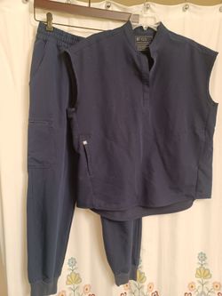 FIGS Navy Blue Scrub Set Size M Rafaela Top & Zamora Jogger  M EUC