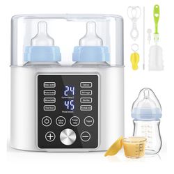 Baby Bottle Warmer, 12-in-1 Fast Milk Warmer with Appointment &Timer, 24H Accurate Temperature Control and Auto Shut Off, Baby Food Heater w/ LCD Disp
