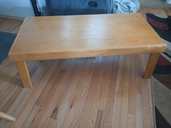 Solid oak coffee table and 2 end tables