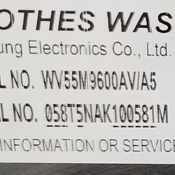 Samsung washer wv60m9900av