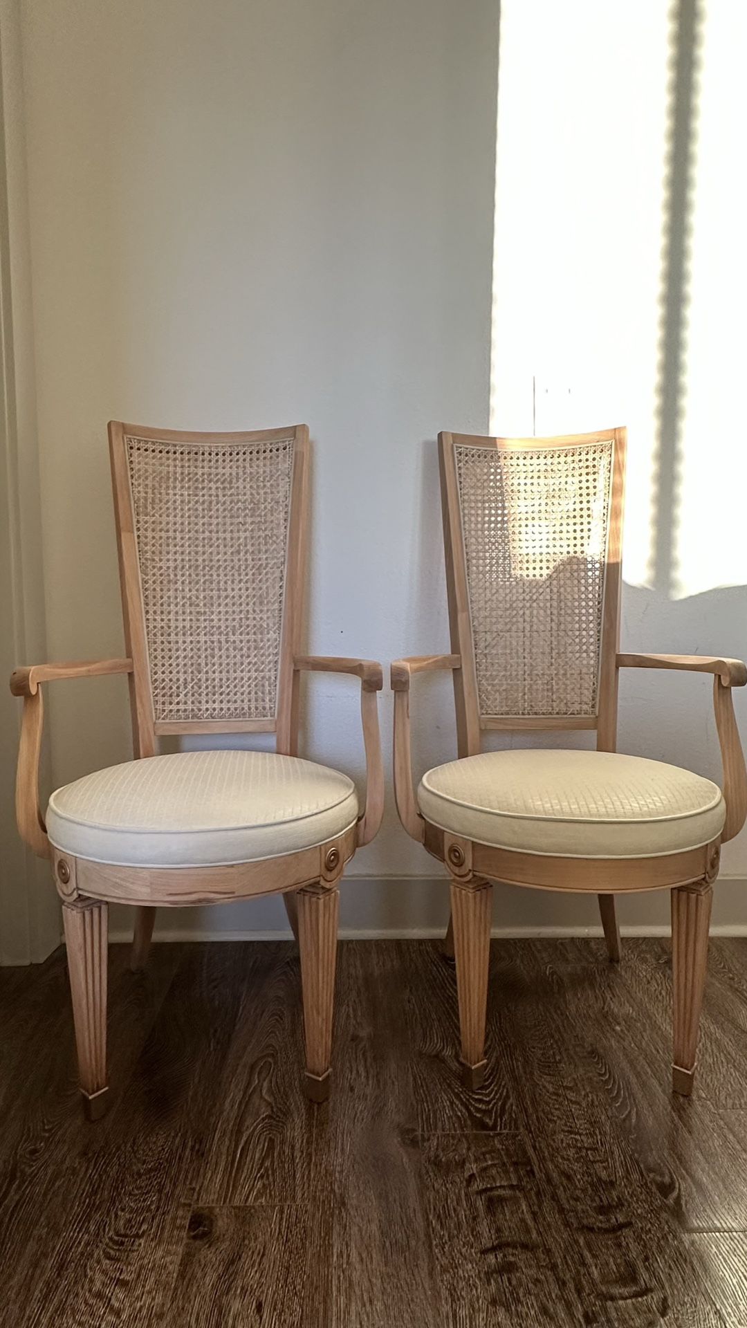 Dining / Accent Wood Chairs Rattan Cane Back