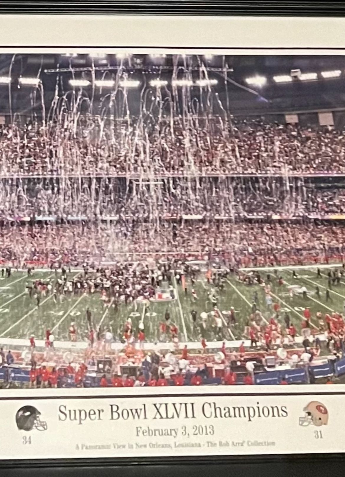 FRAMED SUPERBOWL CHAMPIONS XLVII/ RAVENS Vs 49ERS