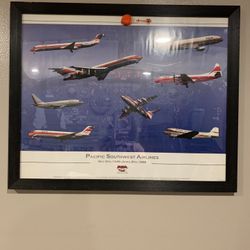 PACIFIC SOUTHWEST AIRLINES 34 x 24 POSTER ONLY WITHOUT FRAME ..$20