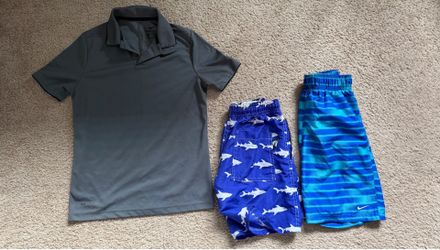 Boys Size 8 Polo and Swim Trunks