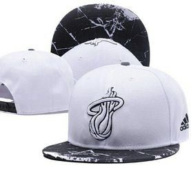 Adidas White and Black Miami Heat Snapbacks