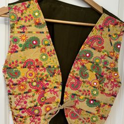 Traditional, colorful Pakistani ladies Koti/Waistcoat