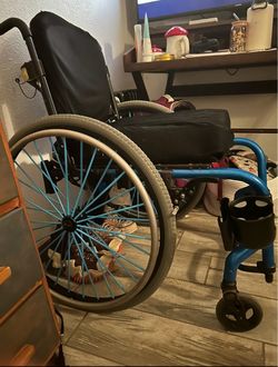 Blue quickie wheelchair