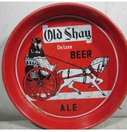 Vintage Old Shay DeLuxe Beer And Ale Metal Serving Tray 1940s