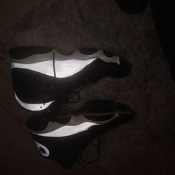Black And White Jordans Number 13 Reverse