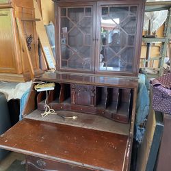 Mahogany secretary hutch