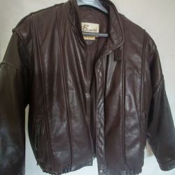 Women's brown leather jacket