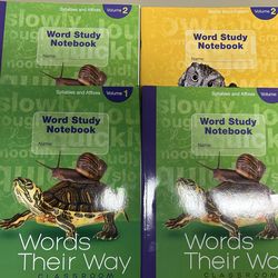 Words Their Way Classroom Word Study Notebook Volume 1 and 2. Four books in bundle