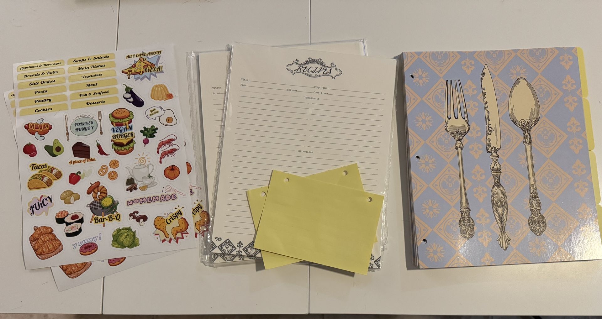 Recipe Binder Supplies 