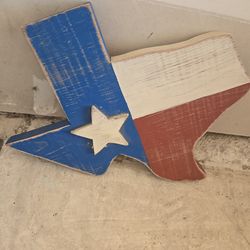 Vintage State of Texas Wooden Art