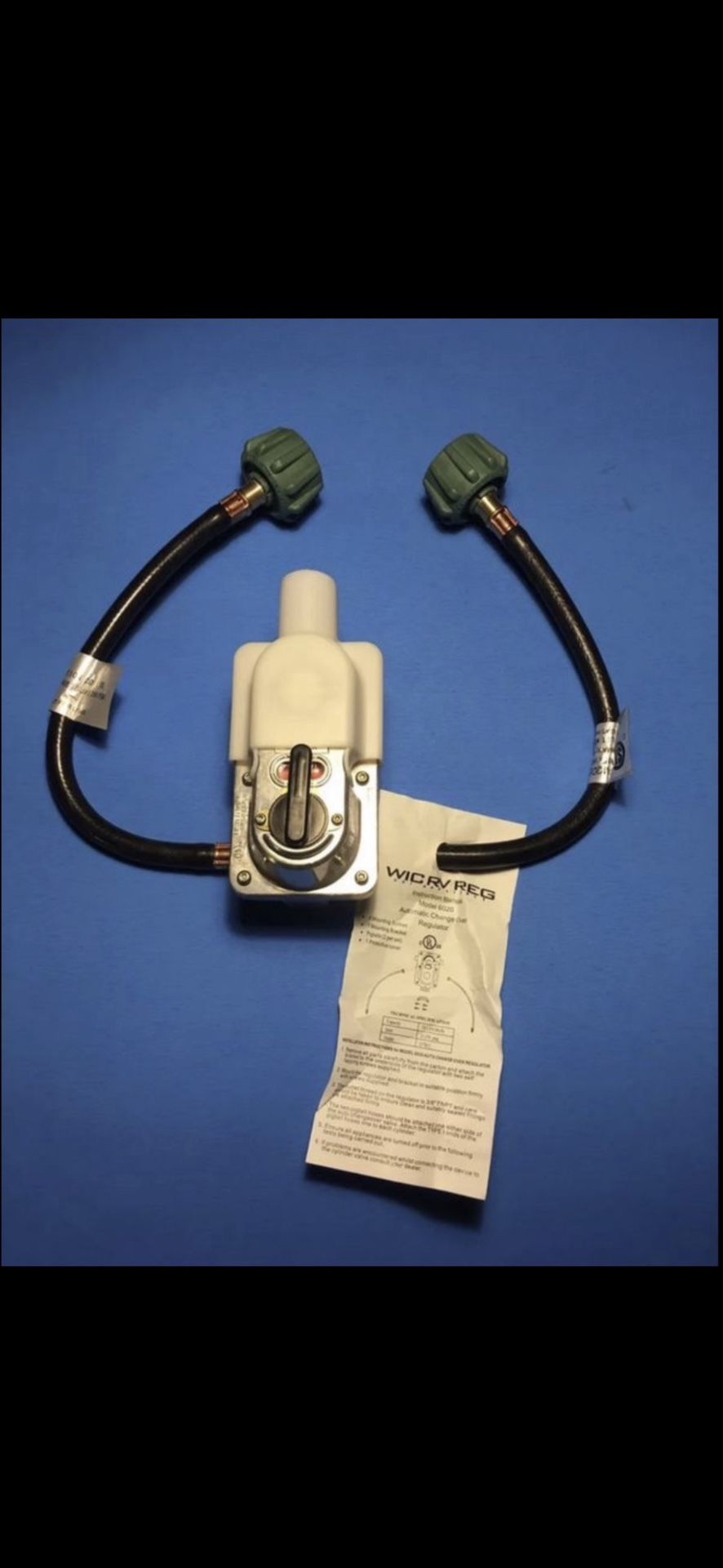RV WINNTEC LP GAS REGULATOR MODEL 6020 AUTOMATIC CHANGEOVER 2 HOSES