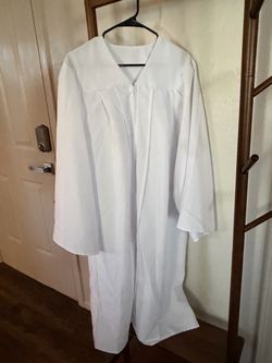 White graduation gown