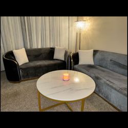 Emani Luxury Velvet Couch Set