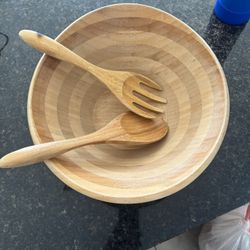 Salad Bowl and Servers Palmer wood 