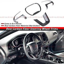 15-23 Dodge Charger Carbon Fiber Steering Wheel Trims