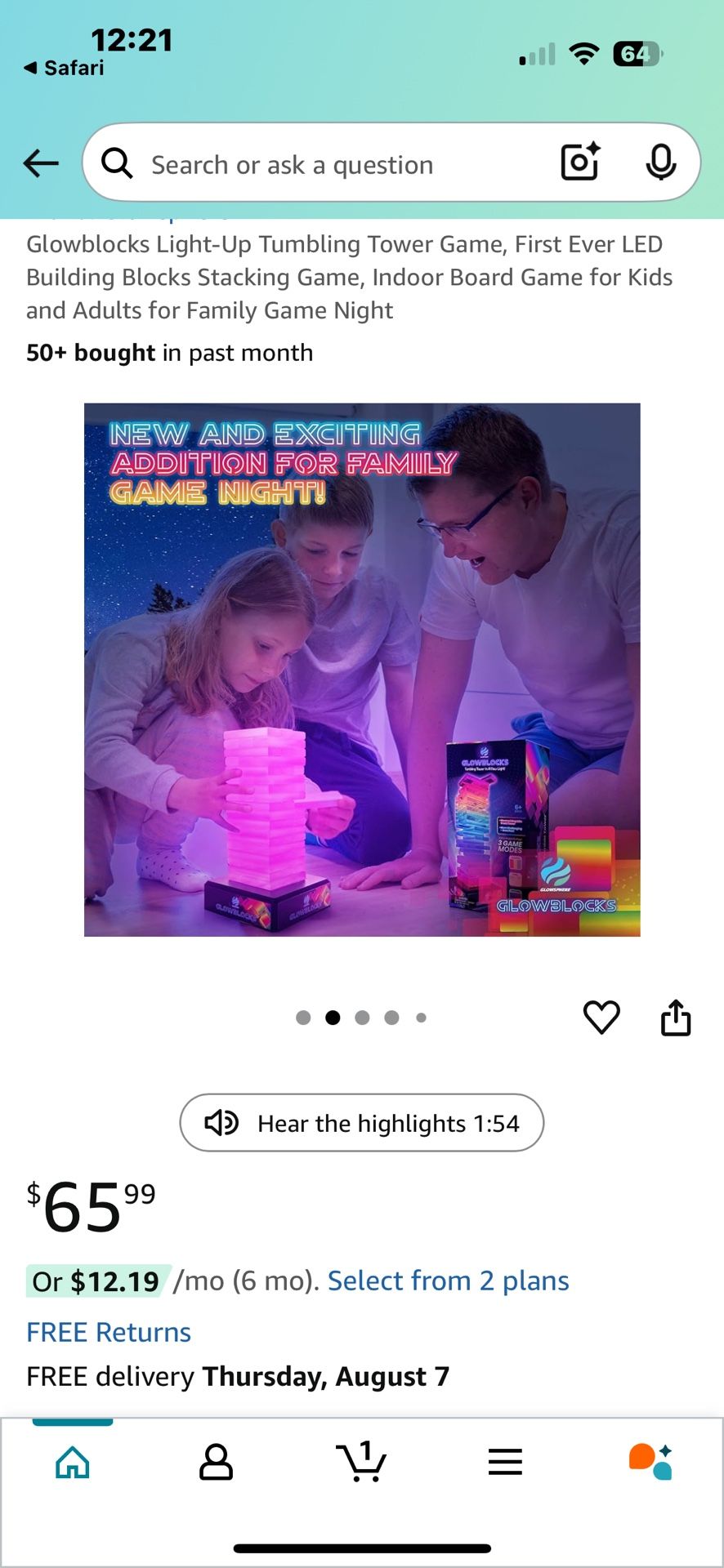 Glowblocks Tumbling Tower Game For Kids