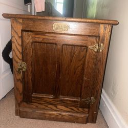 Vintage White Clad Oak Ice Boxes Side Tables Nightstands - Pair