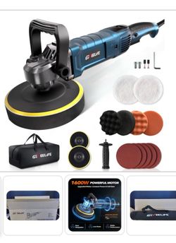 NEW Geveelife 1600w Rotary Polisher With 7-Speed Control For Cars