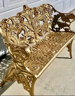 Vintage "Fern & Blackberry" Garden Bench, 57"L x 30"H x 20"D