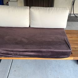 Lounger Love Seat With Attached Side Table