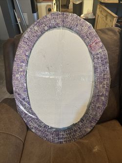 NEW Decorshore Mosaic Oval Mirror Estate Sale 