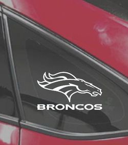 Only decal sticker BRONCOS size 5 inches