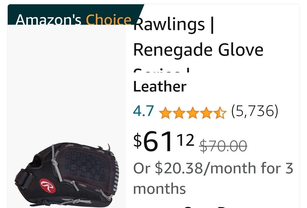 Rawlings Renegade Softball Glove