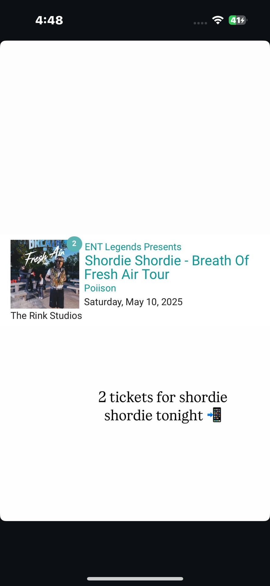 Shordie shordie tickets