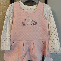Baby Girl Easter Shirt Set Size 12 Months