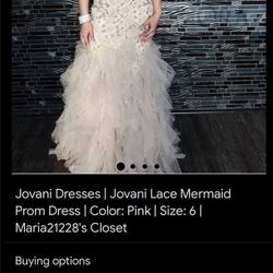 Jovani Blush Dress Size 2