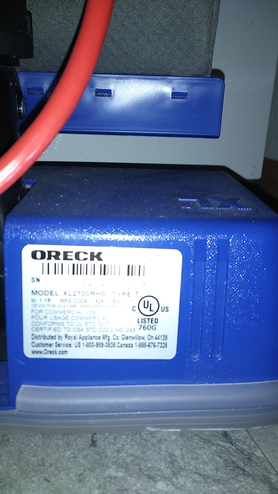 Oreck XL2100RHS XL Commercial Upright ft Vacuum