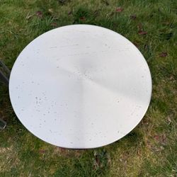 Sculptural Pedestal Polished Nickle Side Table