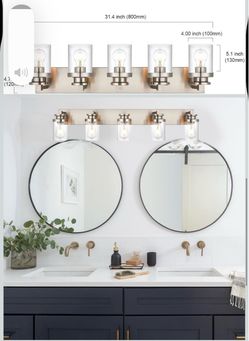 5-Light Brushed Nickel Vanity Light Bar