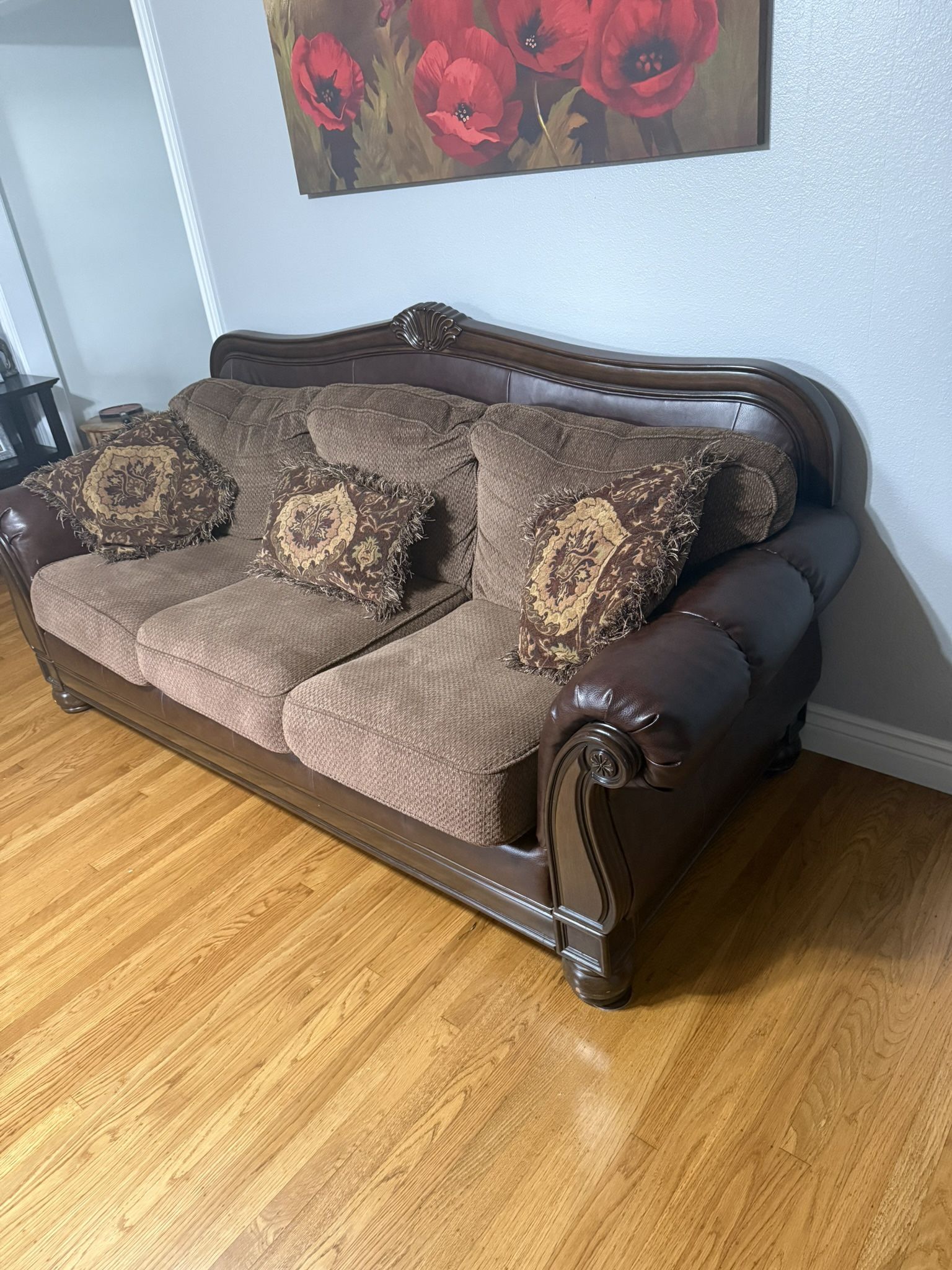 Wooden traditional or classic style sofa