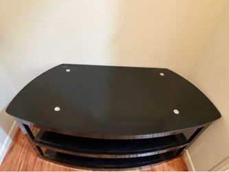Black curved glass table 42x20