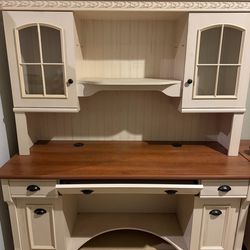 Wooden Desk and Hutch 