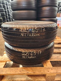 225 65R 17 MICHELIN PRIMACY TIRES 2256517 USED TIRES (PAIR) MOUNT BALANCE INCLUDED