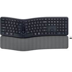 Tmice T1 Wireless Ergonomic Keyboard, Split Keyboard with Wrist Rest, USB-C Charging, Natural Typing, Bluetooth and USB Connectivity, Compatible with 