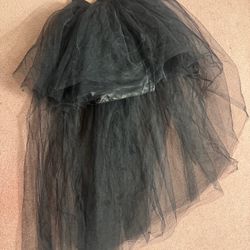 New Small Medium Black High Low Tutu Tulle Skirt Festival Costume Photo Dress Boho Gothic Victorian 