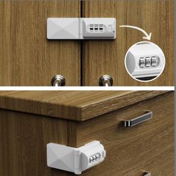 2 Pack Drawer Locks Baby Proofing Keyless Password Code Child Proof Lock
