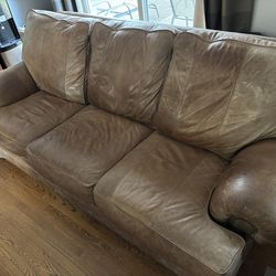 Smithe-Craft Genuine Leather Sofa / Couch from Walter E. Smithe