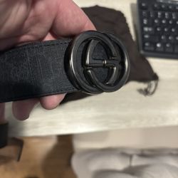 Black Gucci Belt Authentic 103-42