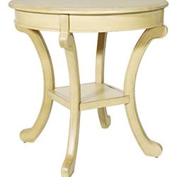 Osp Home Furnishings Vermont Accent Table, Antique Cream
