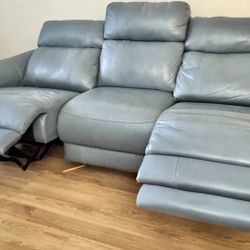 Three Seater Recliner Leather Sofa