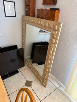 Framed beveled mirror