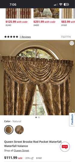 Gold tan curtains drapes
